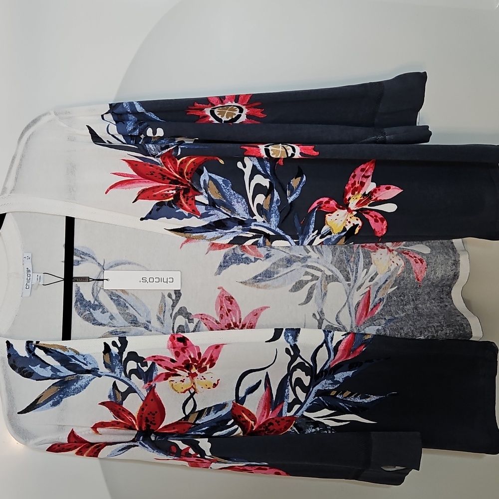 CHICO's Summer Romance Floral Cardigan Sz 3 Sz XL  NWT